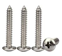 M3.5 * 45 Phillips Pan Head Wood Screws 304 Stainless Steel Self-Tapping Screws for Wood Full Thread Woodworking fastener (50pcs)
