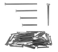 M3.5 Electrical Socket Screws Flat Head, 58 Pack, Assorted Sizes (35mm, 40mm, 50mm, 75mm) Nickel Plated Steel, Ideal for Electrical Sockets, Switches. Plugs, Faceplates, Back Boxes & Junction Boxes