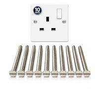 M3.5 Electrical Socket Screws | Slotted Countersunk | 40, 50 & 75mm | 10/20 Pack | Nickel Plated (10pk)