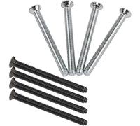 M3.5 Long Electrical Screws BZP Electric Light Switch Plug Socket Front Plates (8, Nickel Plated Black, M3.5 x 25mm Screw Black - M8113)