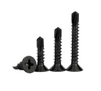 M3.5 M4.2 M4.8 M5.5 Black 410 Stainless Steel Flat Head Slot Self Drilling Screw Cross Countersunk Head Self Tapping Screws(M4.2x19mm(50pcs))