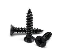 M3.5 M4 8/10/12-30mm Black Steel Small Cross Flat Countersunk Head Screw 50/100Pcs(14mm,50pcs M4)