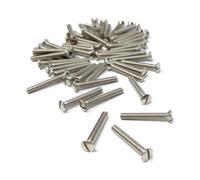 M3.5 Slotted Raised Countersunk Electrical Socket, Faceplate, Surface, Light Switch Screws, Nickel Plated (50, 3.5mm x 25mm)