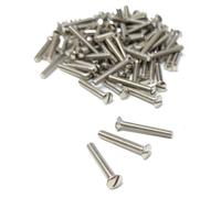M3.5 Slotted Raised Countersunk Electrical Socket, Faceplate, Surface, Light Switch Screws, Nickel Plated (100, 3.5mm x 25mm)