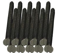 M3.5 x 40mm Long Black Nickel Electrical Socket & Switch Screws, Pack of 10 - Countersunk Flat Head Slotted Plate Mounting Screw for UK Wall Sockets, Light Switches & Back Boxes (Flush Recessed Fix)