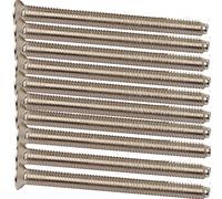 M3.5 x 40mm Long Chrome Electrical Socket & Switch Screws, Pack of 10 - Raised Head Slotted Plate Mounting Screw for UK Wall Sockets, Light Switches & Back Boxes (Polished Chrome Finish)