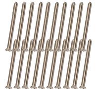 M3.5 x 40mm Long Chrome Electrical Socket & Switch Screws, Pack of 20 - Raised Head Slotted Plate Mounting Screw for UK Wall Sockets, Light Switches & Back Boxes (Polished Chrome Finish)