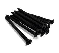 M3.5 x 50mm Black Zinc Electrical Machine Screws - Pack of 10 | Light Switch & Plug Socket Screws for Back Boxes, Slotted Head