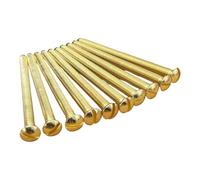 M3.5 x 50mm Polished Brass Electrical Machine Screws - Pack of 10 | Extra-Long Socket & Switch Faceplate Screws, Slotted Head