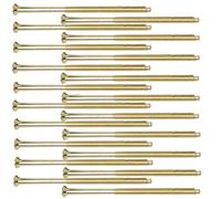 M3.5 x 75mm Long Brass Electrical Socket & Switch Screws, Pack of 20 - Raised Head Slotted Plate Mounting Screw for UK Wall Sockets, Light Switches & Back Boxes (Polished Brass Finish)