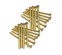 M3.5 x 75mm or M3.5 x 50mm Long Raised Countersunk Slotted Head Electrical Screws for Plugs Socket Switches Electrical Machine Screw Mild Steel with Brass Finish Pack of 4,10 & 20 (20, M3.5 x 50mm)