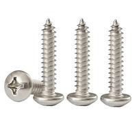 M3*50 Phillips Pan Head Wood Screws 304 Stainless Steel Self-Tapping Screws for Wood Full Thread Woodworking fastener (50pcs)