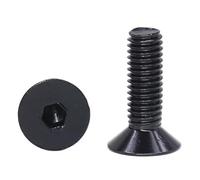 M3.5x18/20 Metric Color Aluminum Alloy Flat Head Countersunk Hex Screws, Black, M3.5 x L-18mm-10 Pcs