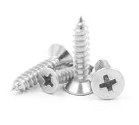 M3.5x18mm Phillips Flat Head Wood Screws 304 Stainless Steel Self-Tapping Full Thread for Wood/sheet-metal/plasterboard(100pcs)