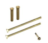 M3 Brass Door Handle Screws with Bolt Connecting Sleeve Male to Female for Door Handle, Knobs Escutcheons and Others Pack of 2