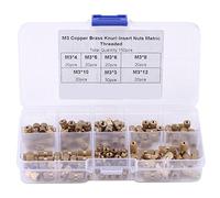 M3 Brass Knurl Insert Nuts Threaded Assortment Kit with Plastic Box for Machinery Industry - 150pcs