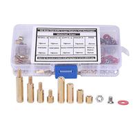 M3 Brass Standoffs Screws Washers Nut Assortment Kit High Quality Durable Hex Hardware Accessories for Circuit Boards Electronics and Computer Connectors Brass Material 140Pcs