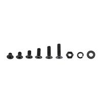 M3 Countersunk Bolts and Nuts Set, 300pcs Black Alloy Steel Hex Socket Screws, Flat Head Machine Screws with Washers, for DIY and Machinery Repair