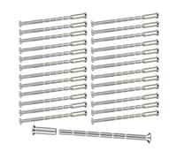 M3 Door Handle Fixing Screws and Sleeves, 20 Sets Door Handle Bolt Through Fixings Nickel Plated Connecting Screw for Fixing Door Handles Keyholes Hollow Cabinets Drawers Escutcheons