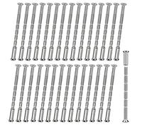 M3 Door Handle Fixing Screws and Sleeves, 30 Sets Door Handle Bolt Through Fixings Nickel Plated Connecting Screw for Doors Cabinet Drawers