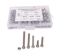 M3 Hex Socket Head Screws Assortment Kit, 304 Stainless Steel Hex Cap Bolts and Nuts Set, Standard Size M3 Bolt Nuts with Storage Box for Machinery Furniture Electrical DIY Project