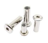 M3-M10 4-100mm Long 304 Stainless Steel Hex Hexagon Socket Head Furniture Rivet Connector Insert Joint Sleeve Nut(5pcs M8,Long 40mm)