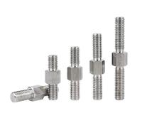 M3-M16 304 Stainless Steel Outer Hexagon Teeth Bolt Left And Right Thread Rod Stud Positive Double End Thread Rod Stud Bolt(70mm,M3-2pcs)