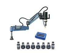 M3-M16 Universal Electric Tapping Machine with Auto Oiling Blowing Flexible Arm 360° Angle (8PCS ISO Tap Collets Included) 1200mm Arm Electric Tapper Machine 0-375rpm/min