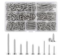 M3 M3.5 M4 Wood Screws Assortment Kit, 380 PCS Cross Recessed Flat Head Self Tapping Screws - Ideal For Furniture Repair & DIY