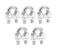M3-M36 Wire Rope Clamp, Cable Clip Clamps, U Bolt Clamp | Galvanized Carbon Steel Cable Clip, for Ø 2-32mm Wire Rope Cable, Garden Industry Household Use(M10-5pcs)