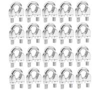 M3-M36 Wire Rope Clamp, Cable Clip Clamps, U Bolt Clamp | Galvanized Carbon Steel Cable Clip, for Ø 2-32mm Wire Rope Cable, Garden Industry Household Use(M5-20pcs)