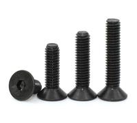 M3 M4 5/6/8/10-50mm Black Steel Hexagon Socket Head Flat Allen Machine Screws Bolt DIN7991 20Pcs(22mm,M4 x20pcs)