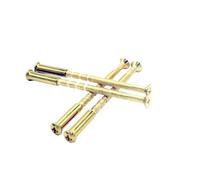 M3 M4 Door Handle Screw Connecting Bolts with Sleeves for Door Handles, Roses, Knobs and Escutcheons (2, M4 Brass)