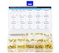 M3 M4 M5 M6 Hex Socket Set Screws with Cup Piont Assortment Kit,Grub Screws,Brass,260 pieces