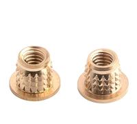 M3 M4 M5 M6 Knurled Barbed Brass Flange Insert Nuts Anti-Pullout Threaded Copper Nutserts Fit For Cold Press Installation On Plastic And Wood Components (004M4 20pcs)