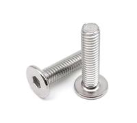 M3 M4 M5 M6 M8 304 A2 Stainless Steel Lengthened Long 6-100mm Hex Hexagon Socket Ultra Thin Flat Wafer Head Bolt Screw(10mm,M8 5pcs)