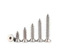 M3 M4 M5 M6 M8 304 stainless steel self-tapping hexagon socket countersunk screws 6 8 10 20 30 40 50mm length(M5x50mm 10pcs)