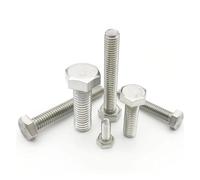 M3 M4 M5 M6 M8 A2-70 304 Stainless Steel Metric Thread DIN933 Outside Hex Head Bolt External Hexagon Screw(10pcs M5,18mm)