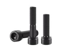M3 M4 M5 M6 M8 Black Plastic PA66 Nylon DIN912 Hex Socket Bolts Cap Head Screws (500,M4 x 15mm)