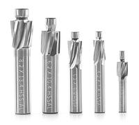 M3 M4 M5 M6 M8 Countersink End Mill 5pcs Set, 4-Blade Professional Drill and Milling Cutter, HSS-AL Slot Drill Bits Tool for Mill, Engraving Mould Counterbore Bit for Copper, Aluminum,Steel,Cast Iron