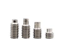 M3 M4 M5 M6 M8 DIN915 304 Stainless Steel Black Grade 12.9 Hex Hexagon Socket Set Screw With Dog Point Grub Convex End Bolt(304 Stainless Steel,35MM_M4 10PCS)