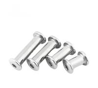 M3 M4 M5 M6 M8 M10 304 Stainless Steel Flat Hex Hexagon Socket Head Furniture Rivet Connector Insert Joint Sleeve Cap Nut(M4x16x5 x 10set)