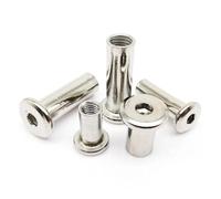 M3 M4 M5 M6 M8 M10 304 Stainless Steel Large Flat Hex Hexagon Socket Head Furniture Rivet Connector Insert Joint Sleeve Cap Nut (Color : M3 10pcs, Size : 6mm length)