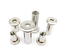 M3 M4 M5 M6 M8 M10 304 Stainless Steel Large Flat Hex Hexagon Socket Head Furniture Rivet Connector Insert Joint Sleeve Cap Nut(M6 10pcs,65mm length)