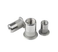 M3 M4 M5 M6 M8 M10 304 Stainless Steel Rivet Flat Head Threaded Nut Vertical Stripe Rivets Insert Nutsert Cap Rivet Nuts(M3 x 50picecs)