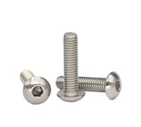 M3 M4 M5 M6 M8 M10 5/8/10/15/20/30/40-100mm ISO7380 316 Stainless Steel A4 Hex Hexgaon Socket Button Round Allen Head Bolt Screw(4Pcs M10x16)