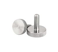 M3 M4 M5 M6 M8 M10 GB835 304 Stainless Steel Knurl Flat Big Round Head Hand Tighten Decorative Thumb Screw Adjusting Bolt DIN653(2pcs M6x30mm)