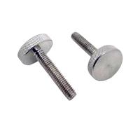M3 M4 M5 M6 M8 M10 GB835 304 Stainless Steel Knurl Flat Big Round Head Hand Tighten Decorative Thumb Screw Adjusting Bolt DIN653(5pcs M3x12mm)