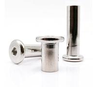 M3 M4 M5 M6 M8 M10 Length 5-120mm 304 Stainless Steel Hex Hexagon Socket Head Furniture Rivet Connector Insert Joint Sleeve Nut-10mm length,M5 10pcs