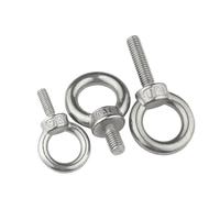 M3 M4 M5 M6 M8 M10 M12 304 Stainless Steel Ring Eyebolt Hooking Nut Screws Hook Screw With Loop(Eye Screw,M6 x2pcs)